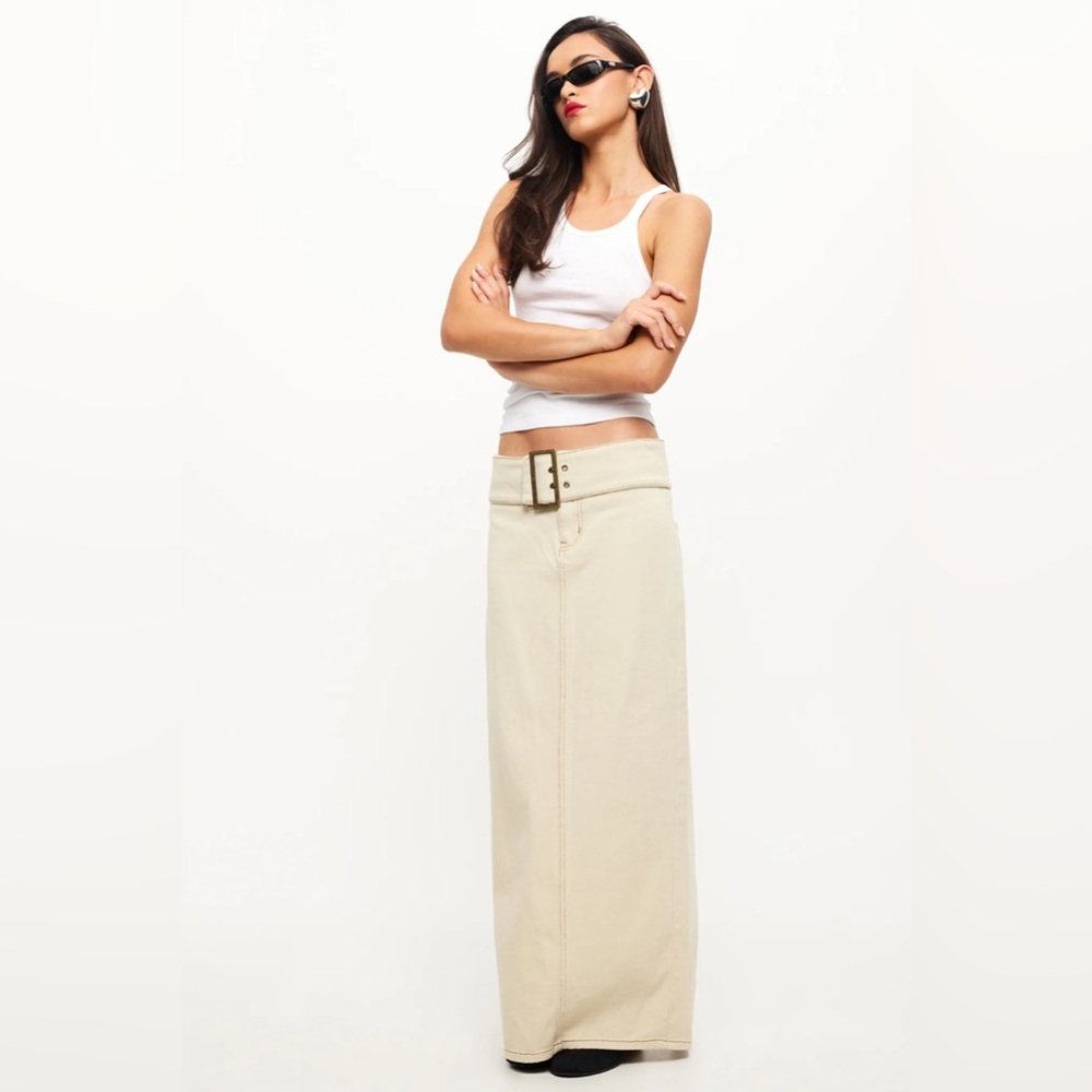 EXCELLENT Uma denim midi skirt (ecru) - by lioness